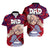 Polynesian Matching Hawaiian Outfits For Couples Dads Day American Samoa Matching Dress and Hawaiian Shirt Dad Ou Te Alofa Ia Te Oe Tama LT9 - Polynesian Pride