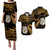 Couples Matching Hawaiian Outfits Matariki New Zealand Puletasi Dress and Hawaiian Shirt Manaia with Paua Shell - Gold LT9 Gold - Polynesian Pride