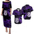 Couples Matching Hawaiian Outfits Matariki New Zealand Puletasi Dress and Hawaiian Shirt Manaia with Paua Shell - Purple LT9 Purple - Polynesian Pride