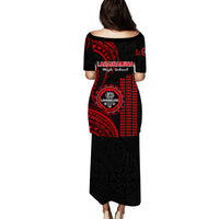 Matching Outfit For Couples Hawaii Lahainaluna High School Puletasi Dress and Hawaiian Shirt Polynesian Kakau Pattern LT14 - Polynesian Pride