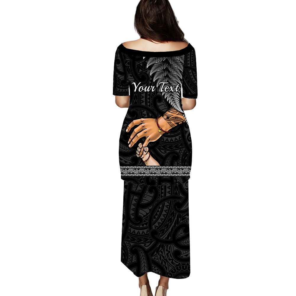 Personalised Father Day New Zealand Puletasi Dress Aotearoa Maori Fern I Love You Dad LT14 - Polynesian Pride