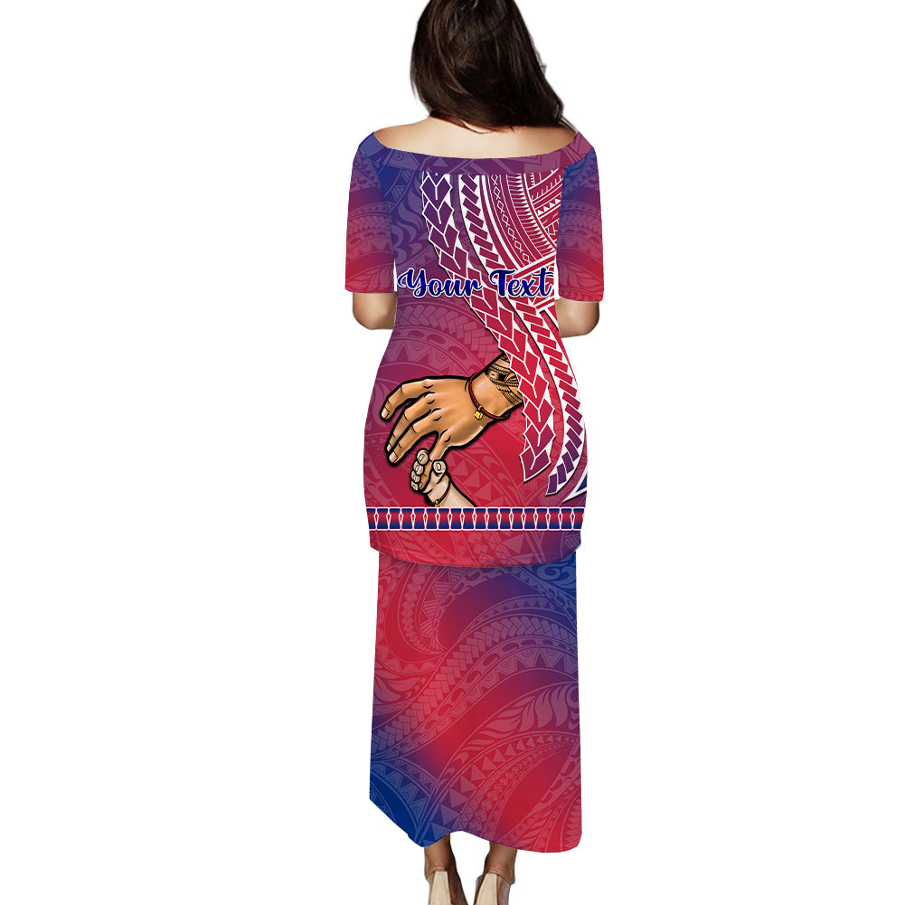 Personalised Father Day Guam Puletasi Dress I Love You Dad Guaman Latte Stone LT14 - Polynesian Pride