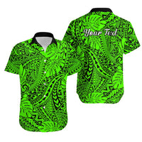 Personalised Hawaii Matching Couple Outfits For Vacation Puletasi Dress and Hawaiian Shirt Green Polynesian Tribal Art LT14 - Polynesian Pride