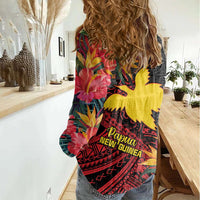 (Custom Personalised) Papua New Guinea Women Casual Shirt Bird of Paradise LT13 - Polynesian Pride
