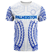 Custom Cook Islands Palmerston T Shirt Tribal Pattern LT12 Blue - Polynesian Pride