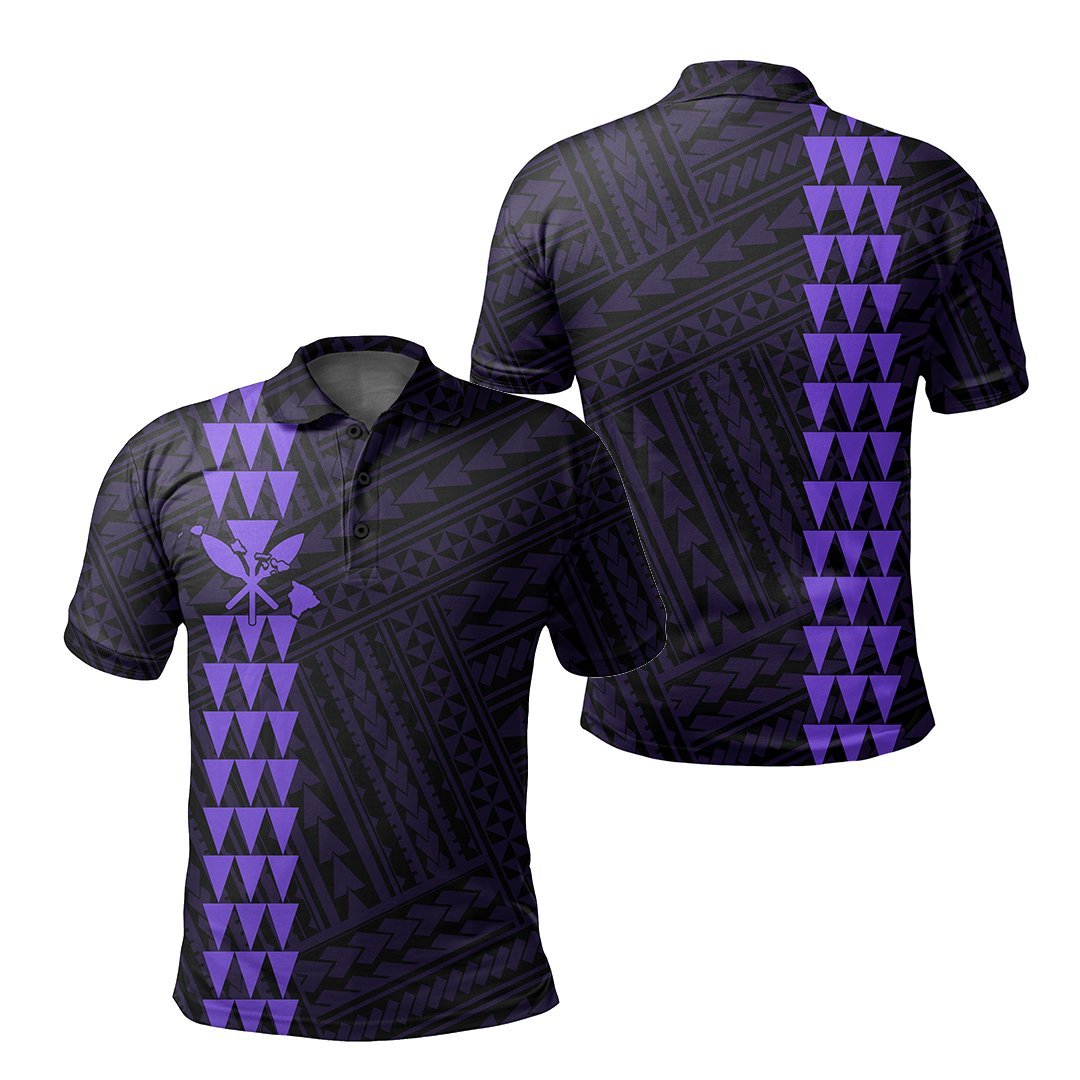 Hawaiian Kakau Polo Shirt - Simple Style Full Color LT6 Unisex Purple - Polynesian Pride