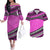 Polynesian Couples Matching Outfits Combo Long Sleeve Dress Simple Pink LT6 Pink - Polynesian Pride