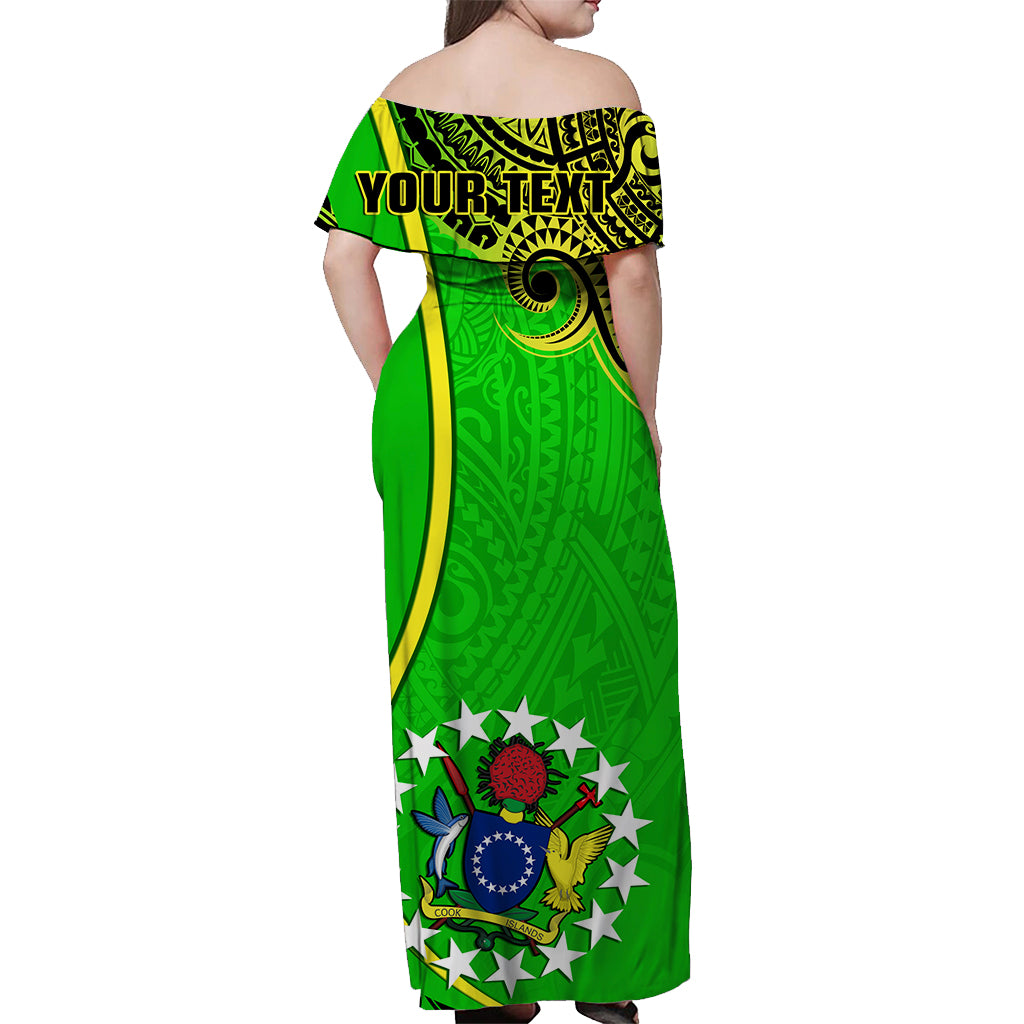 Personalised Cook Islands Matching Hawaiian Shirt and Dress June 15 Mangaia Gospel Day Green LT14 - Polynesian Pride