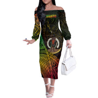 Vanuatu Off Shoulder Long Sleeves Dress Proud To Be A Ni-Van LT14 Women Reggae - Polynesian Pride
