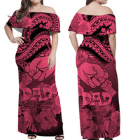 Matching Hawaiian Outfits For Couples Polyneisian Happy Father Day Dress and Hawaiian Shirt I Love You Dad Tribal Pink LT9 - Polynesian Pride