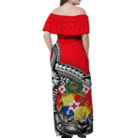 Tonga Hook Tattoo Matching Dress and Long Sleeve Button Shirt White LT05