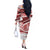 Polynesian Tribal Couples Matching Outfits Combo Long Sleeve Dress And Hawaiian Shirt Red LT6 - Polynesian Pride
