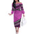 Polynesian Couples Matching Outfits Combo Long Sleeve Dress Simple Pink LT6 - Polynesian Pride