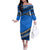 Polynesian Couples Matching Outfits Combo Long Sleeve Dress Simple Blue LT6 - Polynesian Pride