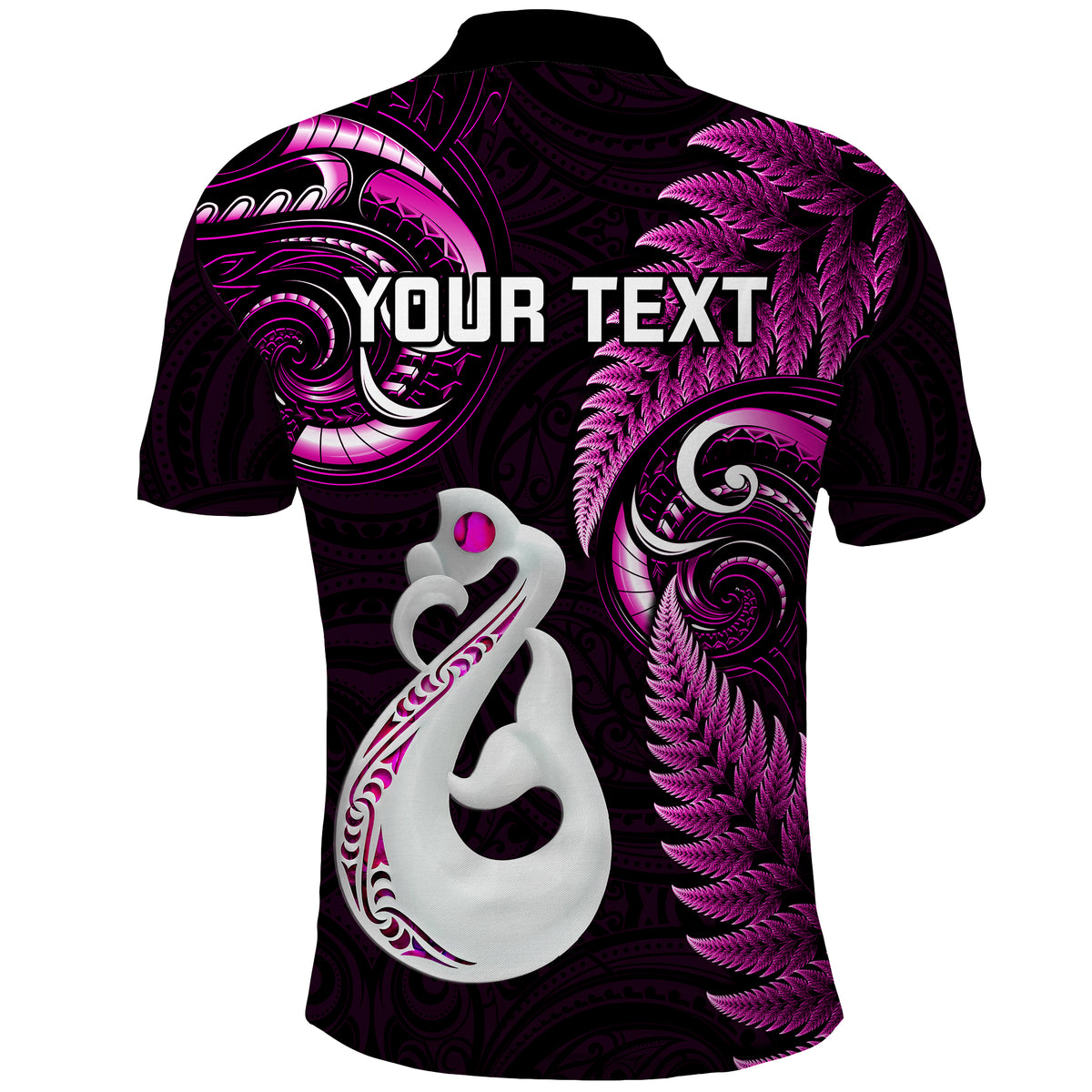 Custom New Zealand Polo Shirt Aotearoa Silver Fern With Manaia Maori Unique Pink LT14 - Polynesian Pride