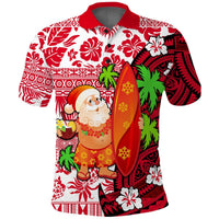 Custom Mele Kalikimaka Polo Shirt Christmas Hawaii with Santa Claus LT13 - Polynesian Pride
