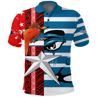 Free West Papua Birds Of Paradise Polynesia Polo Shirt LT2 BLUE - Polynesian Pride