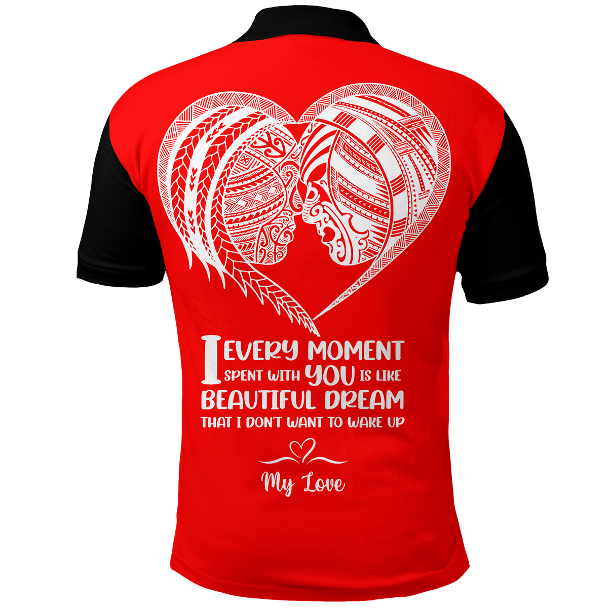 Fiji Valentine Couple Heart Polo Shirt LT2 - Polynesian Pride