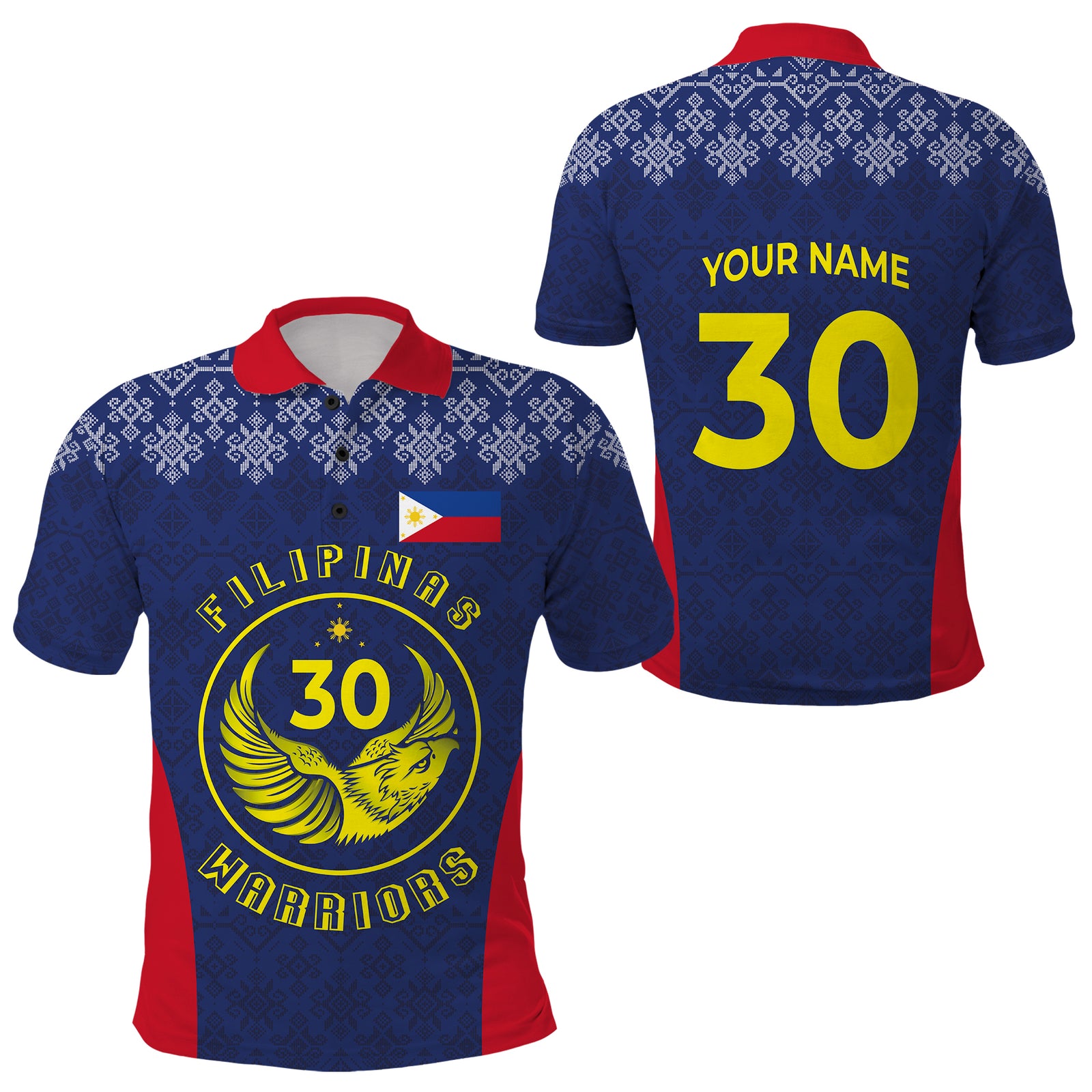 Philippines Basketball Polo Shirt Pilipinas Warriors Blue Color LT03