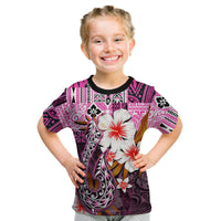 (Custom Personalised) Hawaii Fish Hook T Shirt Kid Pink Style LT6 Youth XL Size14 - Polynesian Pride