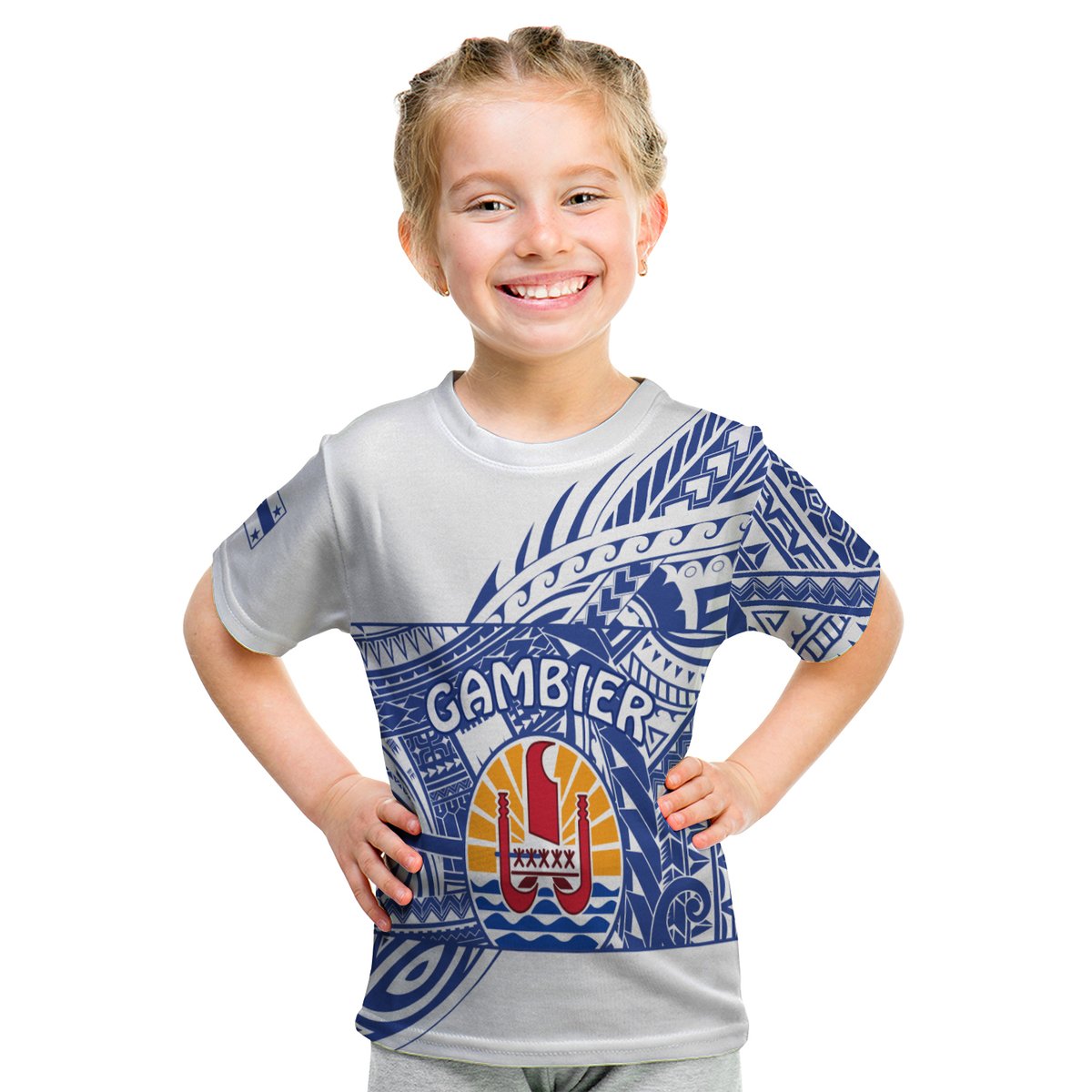 Gambier Islands T Shirt Kid Polynesian Pattern French Polynesia LT13 Youth XL Size14 - Polynesian Pride