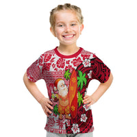 (Custom Personalised) Mele Kalikimaka T Shirt Kid Christmas Hawaii With Santa Claus LT13 - Polynesian Pride