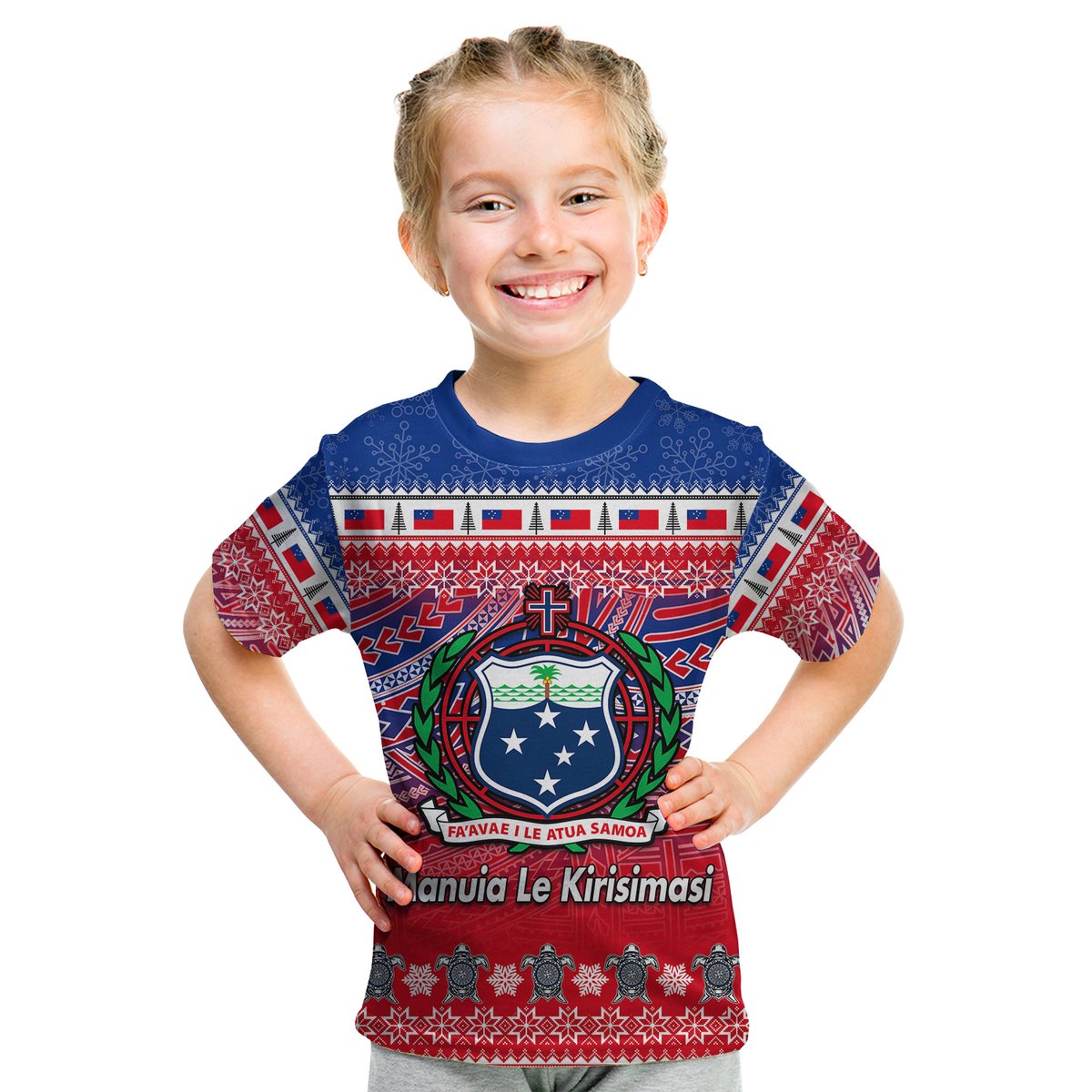 Samoa Christmas Manuia Le Kirisimasi T Shirt Kid LT6 Youth XL Size14 - Polynesian Pride