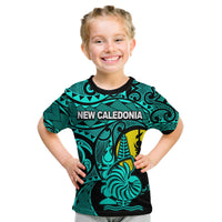 (Custom Personalised)New Caledonia T Shirt Kid Turquoise Color LT6 Youth XL Size14 - Polynesian Pride