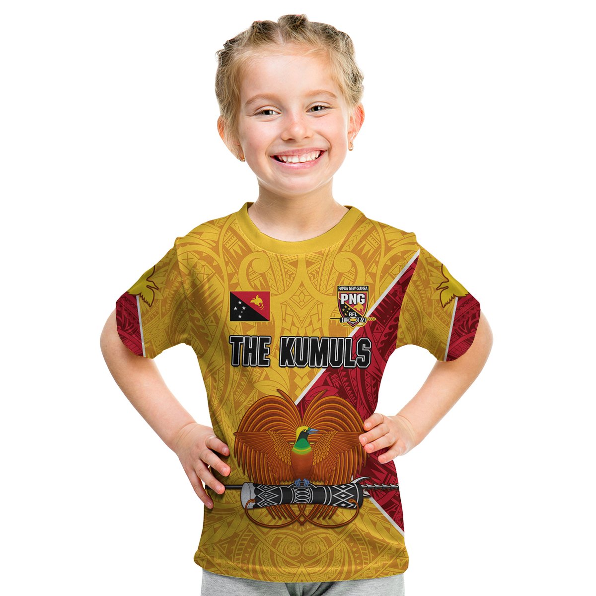 The Kumuls PNG T Shirt KID Papua New Guinea Polynesian Dynamic Style LT14 Youth XL Size14 - Polynesian Pride