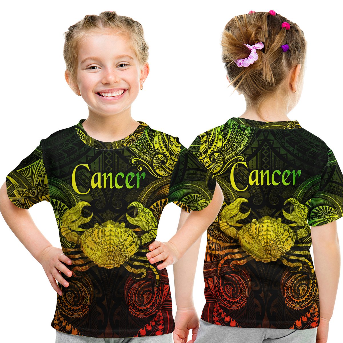Cancer Zodiac Polynesian T Shirt Kid Unique Style - Reggae LT8 Youth XL Size14 - Polynesian Pride