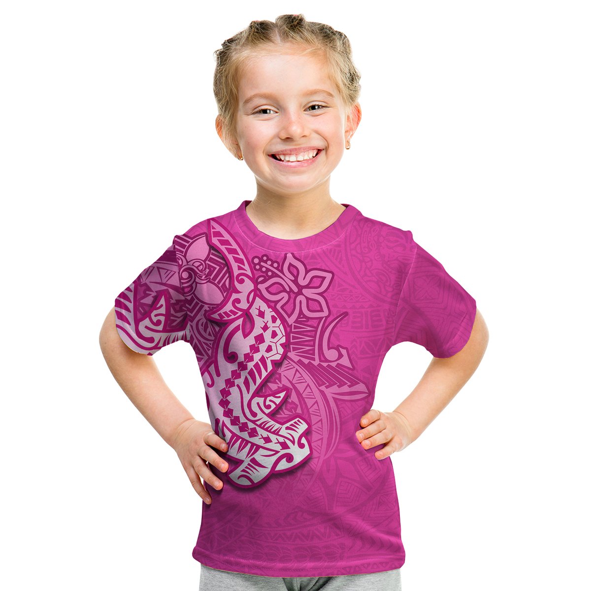 (Custom Personalised) Hammerhead Shark T Shirt Kid Polynesian Pink Style LT6 Youth XL Size14 - Polynesian Pride