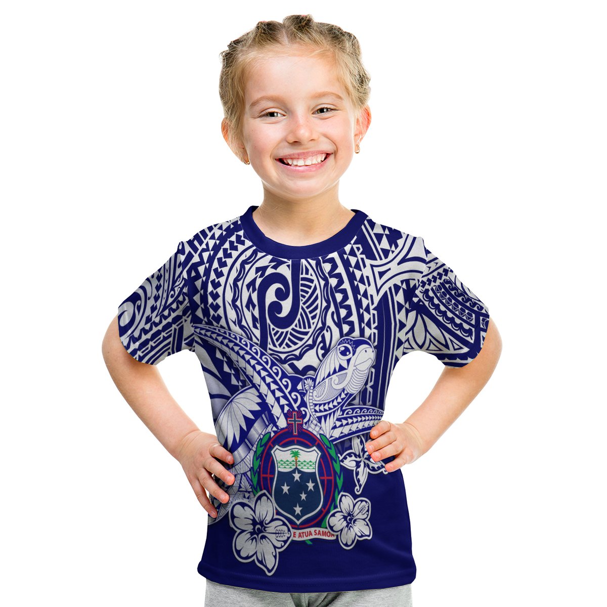 Samoa Polynesian T Shirt Kid Samoan Loved Turtles LT13 Youth XL Size14 - Polynesian Pride