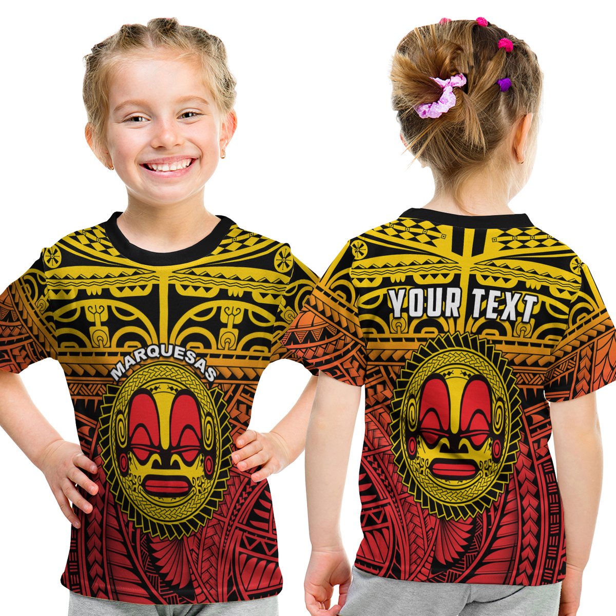 (Custom Personalised) Marquesas Islands T Shirt Kid Mata Tiki Polynesian Pattern LT13 Youth XL Size14 - Polynesian Pride