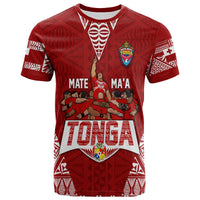 Custom Tonga Rugby T-Shirt - Mate Maa Tonga Warriors LT7 Red - Polynesian Pride