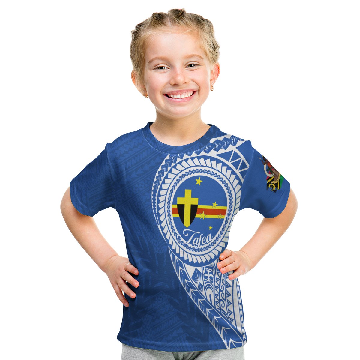 (Custom Personalised) Vanuatu Tafea Province Kid T Shirt Tafea Emblem LT7 Youth XL Size14 - Polynesian Pride