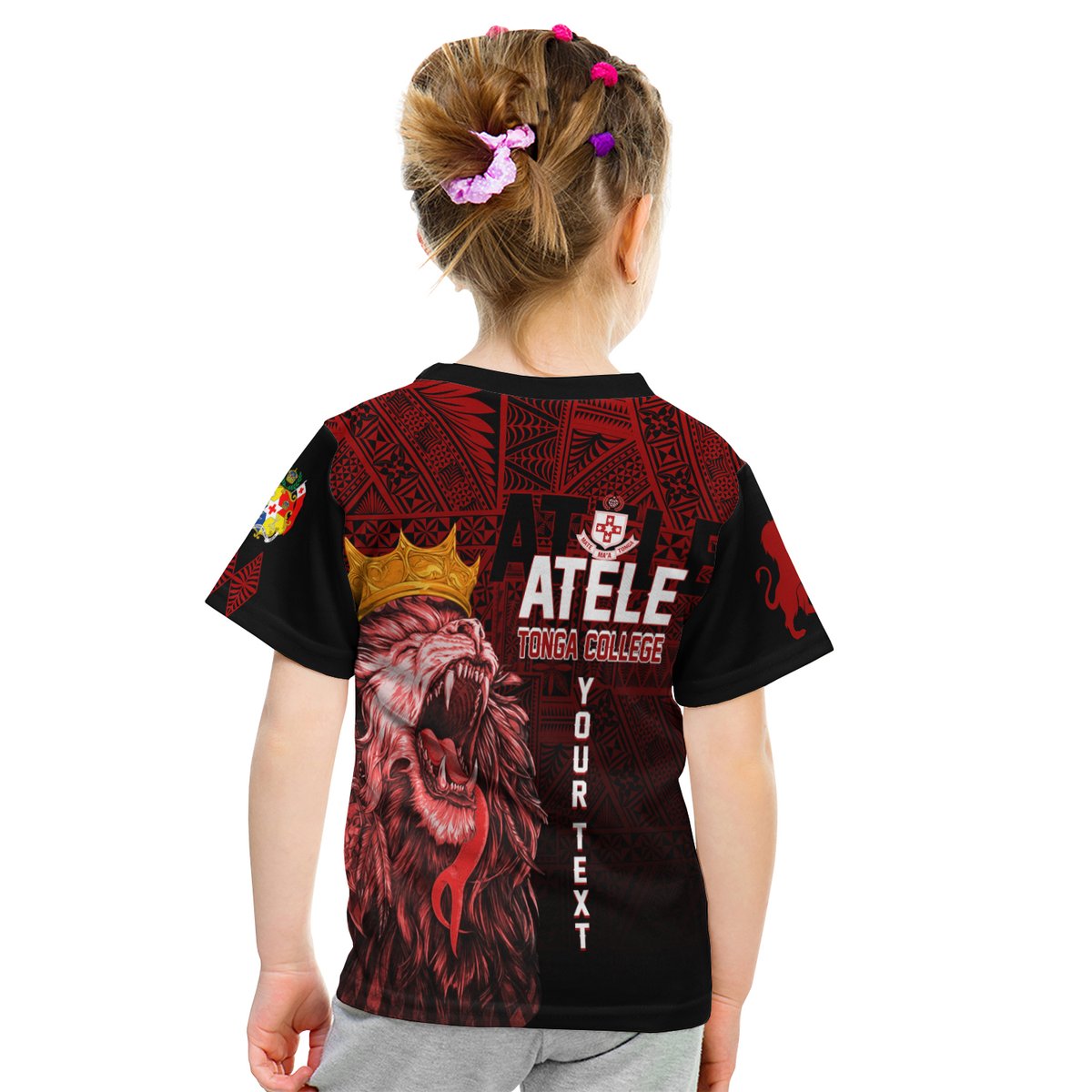 (Custom Personalize) Kolisi Tonga 'Atele Old Boys Kid T Shirt Red Lions LT7 - Polynesian Pride