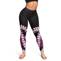 Akala Aloha Hawaii Lei Leggings Tropical Flowers Elegant Vibe - Polynesian Pride