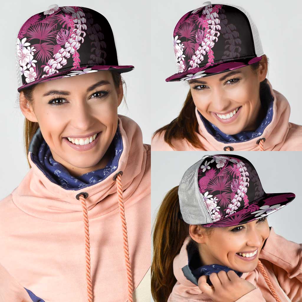 Akala Aloha Hawaii Lei Mesh Trucker Cap Tropical Flowers Elegant Vibe - Polynesian Pride