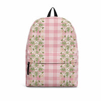 Akala Hamele Hawai'i Palaka Squares Maile Leaf Backpack Flowers Hawaiian Quilt Patterns LT9 Dusty Rose - Polynesian Pride