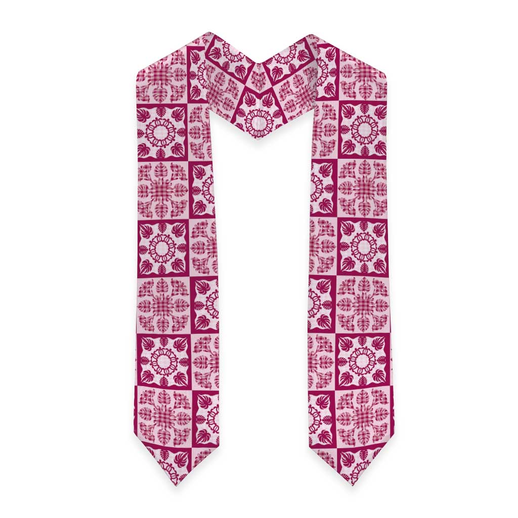 Akala Palaka Quilt Hawaii Graduation Stole Hawaiian Tropical Monstera Sea Turtle