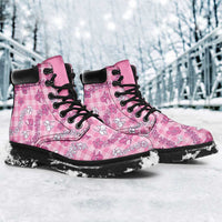 Alaka Aloha Hawaii All Season Boots Plumeria Lei With Palaka Motif - Polynesian Pride