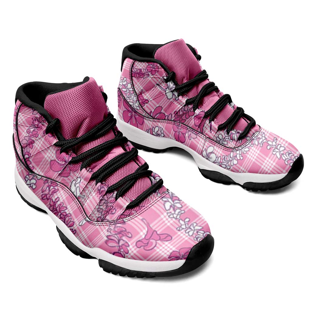Alaka Aloha Hawaii Sneakers J11 Plumeria Lei With Palaka Motif - Polynesian Pride