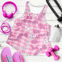 Alaka Aloha Hawaii Women Racerback Tank Plumeria Lei With Palaka Motif LT14 Pink - Polynesian Pride