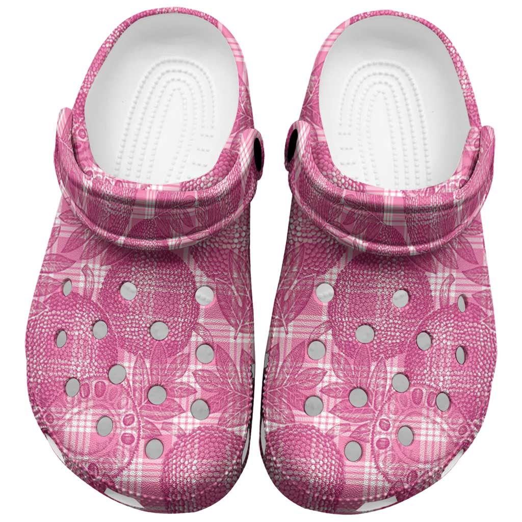 Alaka Hawaii Breadfruit Palaka Motifs Clogs Shoes LT14 Pink - Polynesian Pride