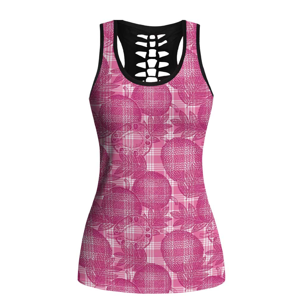 Alaka Hawaii Breadfruit Palaka Motifs Hollow Tank Top LT14 Female Pink - Polynesian Pride