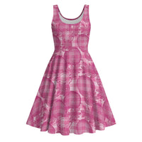 Alaka Hawaii Breadfruit Palaka Motifs Midi Dress LT14 Pink - Polynesian Pride
