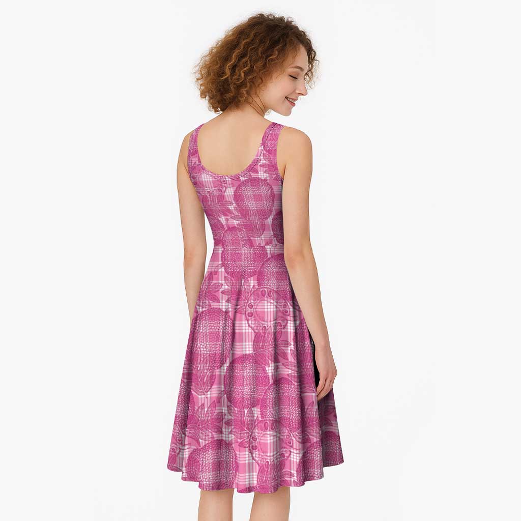 Alaka Hawaii Breadfruit Palaka Motifs Midi Dress LT14 - Polynesian Pride