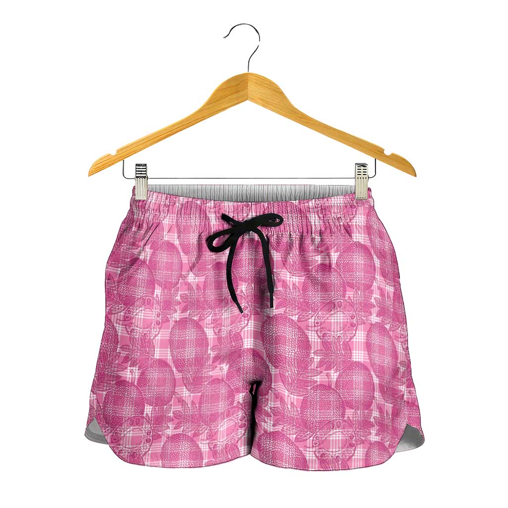 Alaka Hawaii Breadfruit Palaka Motifs Shorts for Women LT14 - Polynesian Pride