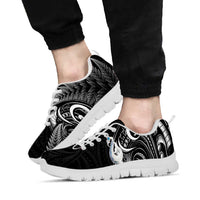 All Black New Zealand Sneakers Aotearoa Silver Fern With Manaia Maori Unique LT14 - Polynesian Pride
