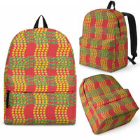 Aloha Hawaii Ilima Maile Lei Backpack Palaka Inspired Hawaiian-plaid Red LT14 - Polynesian Pride